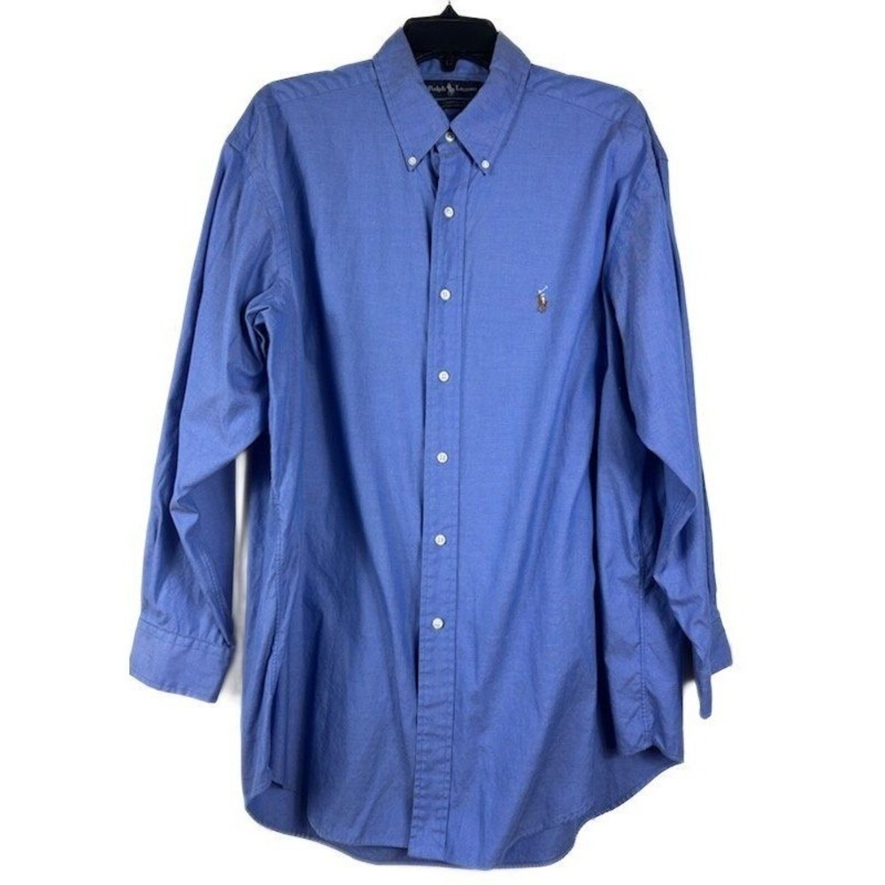 Ralph Lauren Yarmouth Men's Size XL 17 - 33 Blue Oxford Button Down Dress Shirt